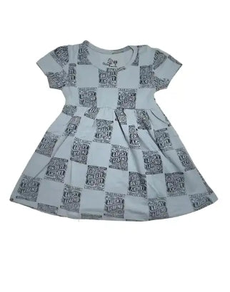 Printed Cotton Frock for Girls – Short Sleeves (2–3 Years)