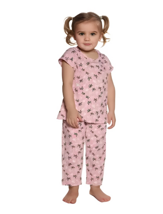 Kids' Cotton Pajama Set – Printed, Short Sleeves (4–5 Years)