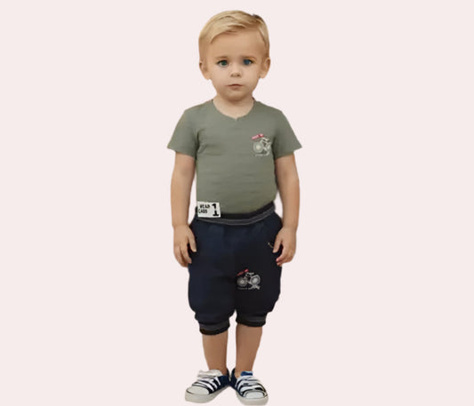 Boys Half Sleeve Tshirt With Capri pants