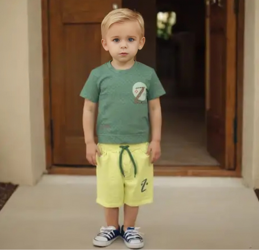 Boys Half Sleeve Tshirt With Shorts