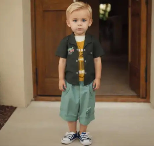 Boys 3 Pcs Combo-Shirt,TShirt,Shorts
