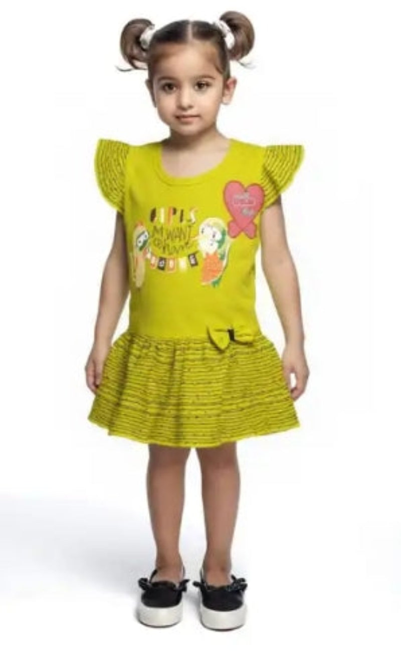 Printed Cotton Frock for Girls – Short Sleeves, Size M,9-15months