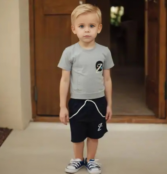 Boys Half Sleeve Tshirt With Shorts Combo