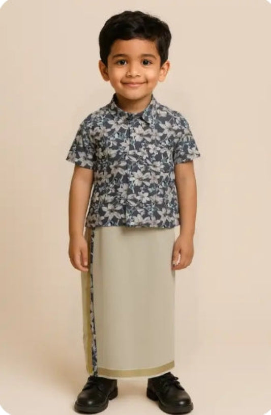 BOYS PRINTED SHIRT AND DHOTI