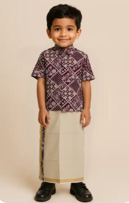 Boys Ajrakh Shirt &  Dhoti